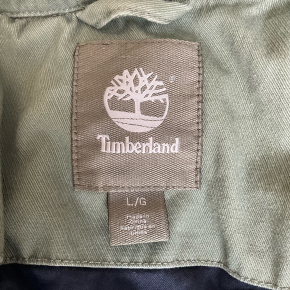 Timberland Men’s Brookfield Mountain Green Twill Bomber Jacket Size Large - Picture 5 of 5